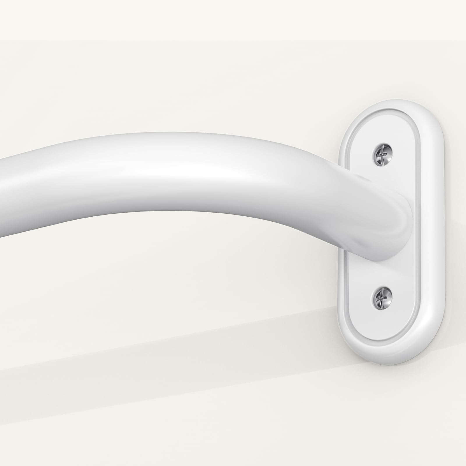 Photo 1 of JRZOO Wrap Around Curtain Rods White, Blackout Heavy Duty Curtain Pole for Windows 66 to 120 Inch, 1" Decorative Room Darkening Curved Modern Drapery Rod (White/Unique Design/All Matel)