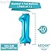 Blue 1st Birthday Boy Decorations - Large, 40 Inch | Number 1 Balloon with Mylar Cake and Star Balloons Pack | First Birthday Balloons | 1st Birthday Decorations for Baby Boy | 1 Year Old Birthday