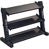 Body-Solid (GDR34B) 3-Tier Dumbbell Rack Storage for 12 Pairs Neoprene/Vinyl Dumbbells 1-15 lbs, Dumbell Weight Rack Stand Only, Commercial and Home Gym Strength Training Organizer