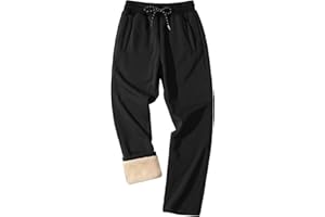 FASKUNOIE Men's Winter Fleece Pants Thermal Sherpa Lined Sweatpants Workout Jogger Pants with Pockets