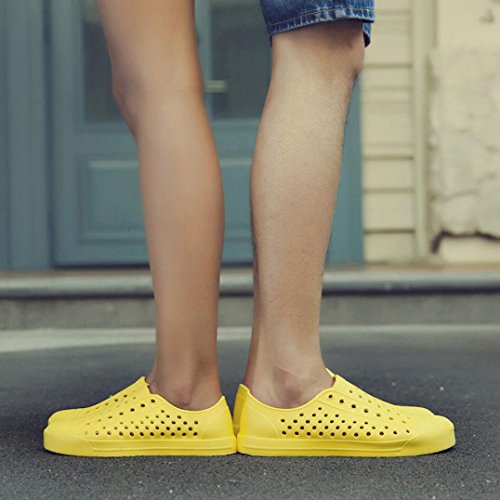 Hometom Unisex Classic Clog, Garden Clogs Mules Shoes Comfort Walking Slippers Beach Sandals Water Footwear (Yellow, US:7.5)