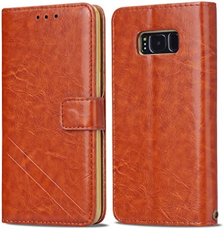 Samsung Galaxy S8 wallet case, AmazingBull [Wrist Strap] [STAND] [Credit Card Holder] [Cash Slot] [Magnetic Closure] [Protective PU leather] [Soft TPU Inner] [360 Protection] for Galaxy S8 (BROWN)