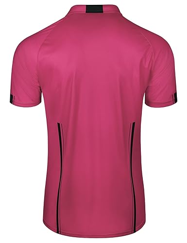 FitsT4 Pro Soccer Referee Jersey Short Sleeve Ref Shirts Pink X