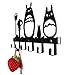 YOURNELO Metal Cute Totoro Wall Mounted Coat Rack 6 Hooks