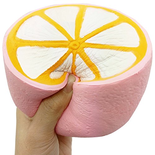 1 Pcs Jumbo Squeeze Half Fresh Lemon Toy Charms Squishy Cream Scented Slow Rising Kawaii Kids and Adults Stress Relief Toy (Lemon 1)