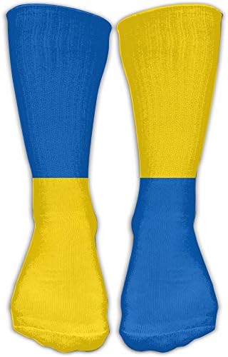 Chuanwang Ukrainian Flag Athletic 30cm Stockings Ankle Socks Sport Casual Socks Cotton Crew Socks Long Sock One Size