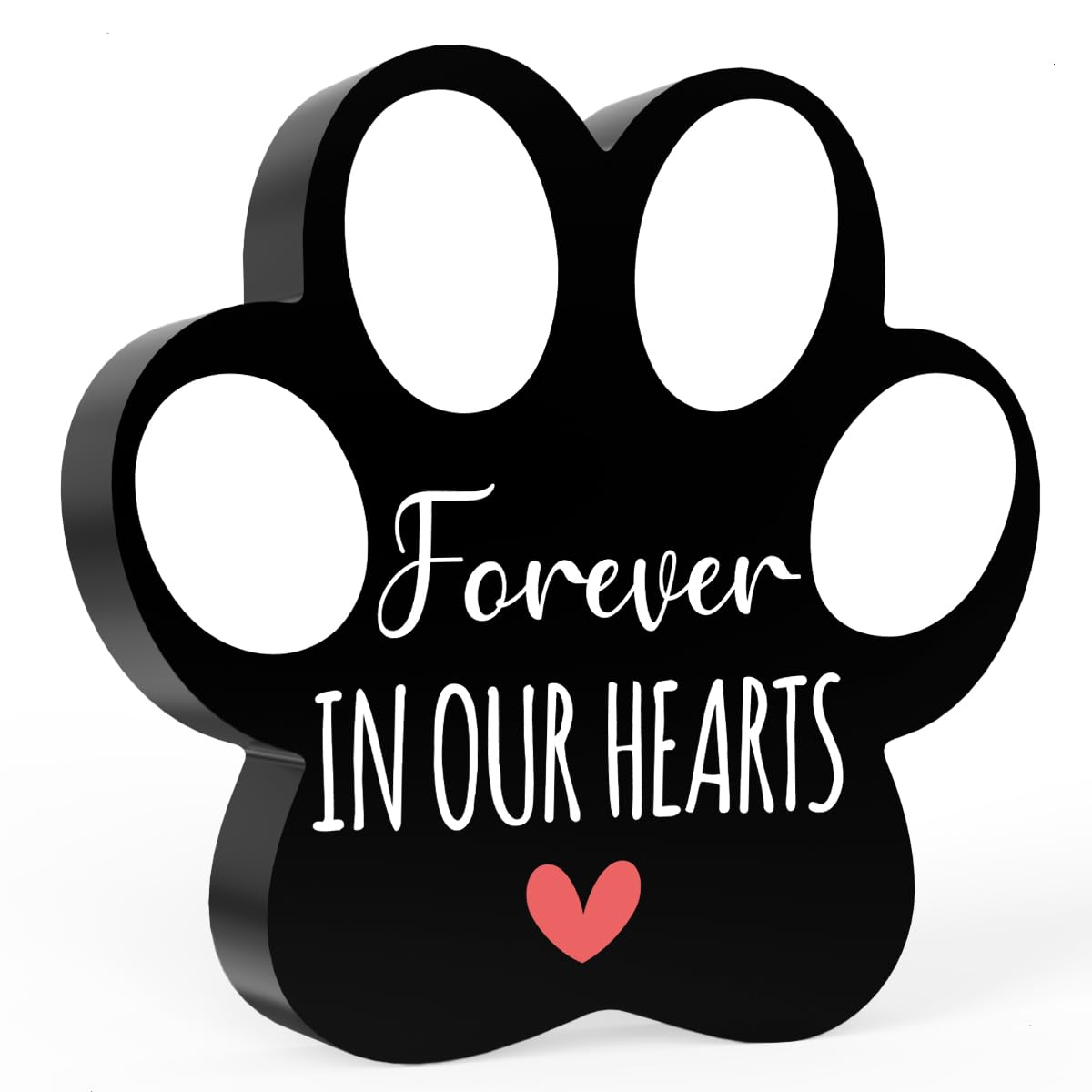Photo 1 of Dog Pet Memorial Ornament Remembrance Gifts Loss of Dog Cat Sympathy Gift Cute Paw Shape Decor Ornament for Dogs Puppy Keepsake Remembrance Plaque Decor for Family Members Forever In Love Hearts