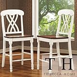 Mackenzie White Counter Height Chair (Set of 2) Accent Chairs /Dining Room Chairs