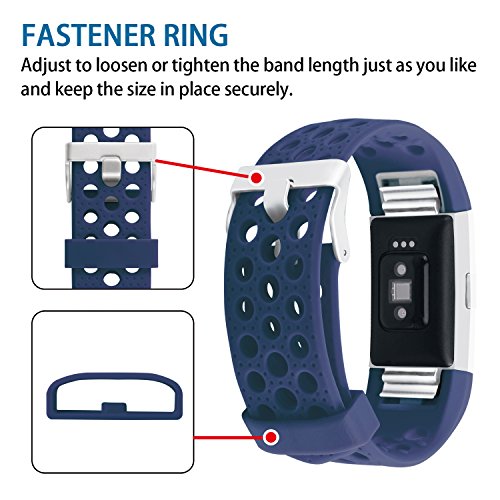 image for POY Replacement Bands Compatible for Fitbit Charge 2, Adjustable Breat