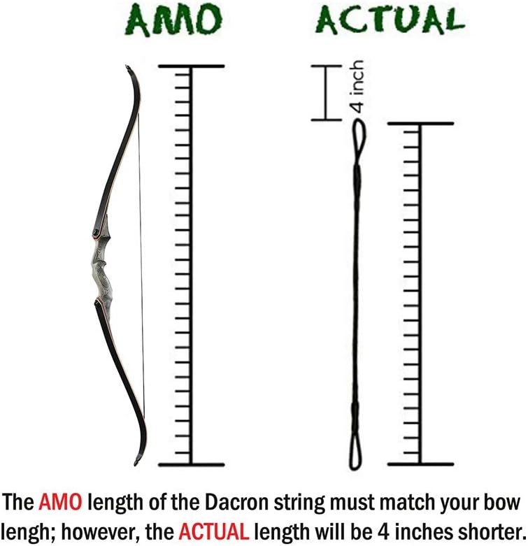Huntingdoor Bow String 14 Strands Dacron Bow String Recurve Bow String Archery Replacement Bowstrings Actual Length 48inch-62inch Black Handmade Bow String for Traditional Bow Horsebow : Sports & Outdoors