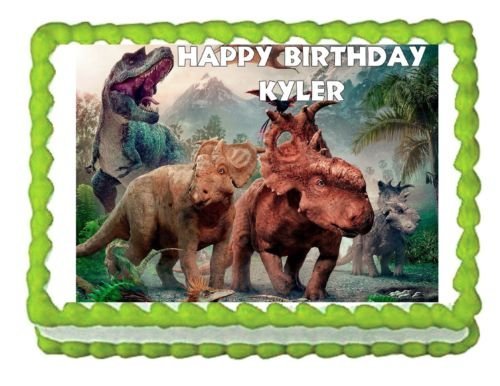 Walking with Dinosaurs edible cake topper decoration image frosting sheet