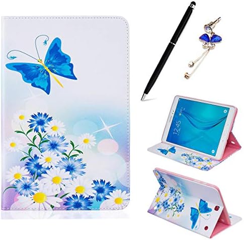 for Samsung Galaxy Tab A SM-T550 T551 T555 9.7" Case - Painted PU Leather Magnetic Flip Smart Card Slot Pouch Book Bumper Stand Case Cover - Butterfly love flower
