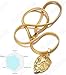 Halukakah KINGS LANDING Men's 18k Real Gold Plated 3D Lion Pendant Necklace RICH Ring Set,with FREE SharkTail Chain 30