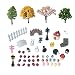 Vtete 50 PCS Fairy Miniature Ornament DIY Kit and 4 PCS Artificial Succulent Plants for Garden Dollhouse Decoration