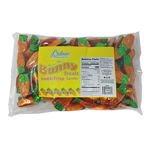 R.M. Palmer Parsnip Pete’s Double Crisp Chocolate Flavor Carrots – 2 Lbs. – Individually Wrapped Easter Bulk Candy – Perfect For Gift Baskets – Delightfully Smooth and Crunchy