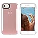 Wellerly iPhone 8 Case, iPhone 7 Case, iPhone 6/6s Case, LED Illuminated Selfie Light Up [Rechargeable] Dual Luminous Flashlight Cell Phone Case Cover for iPhone 8/7 / 6/6s (Rose Gold)