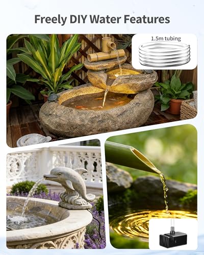 POPOSOAP Solar Pond Pump, 12W Solar Fountain with 4200 mAh Battery Backup, Day and Night Working Mode, Decorative Water Fountain for Garden Pond, Easy to Install