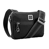 Lewis N. Clark Commuter + Messenger Bag for Women with RFID Blocking Anti-theft Technology & Adjustable Shoulder Strap, Onyx