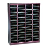 Safco Products 9331MH E-Z Stor Wood Literature Organizer, 60 Compartment, Mahogany