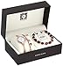 Anne Klein Women's AK/2840RJAS Premium Crystal Accented Rose Gold-Tone Bangle Watch and Red Jasper Beaded Bracelet Set