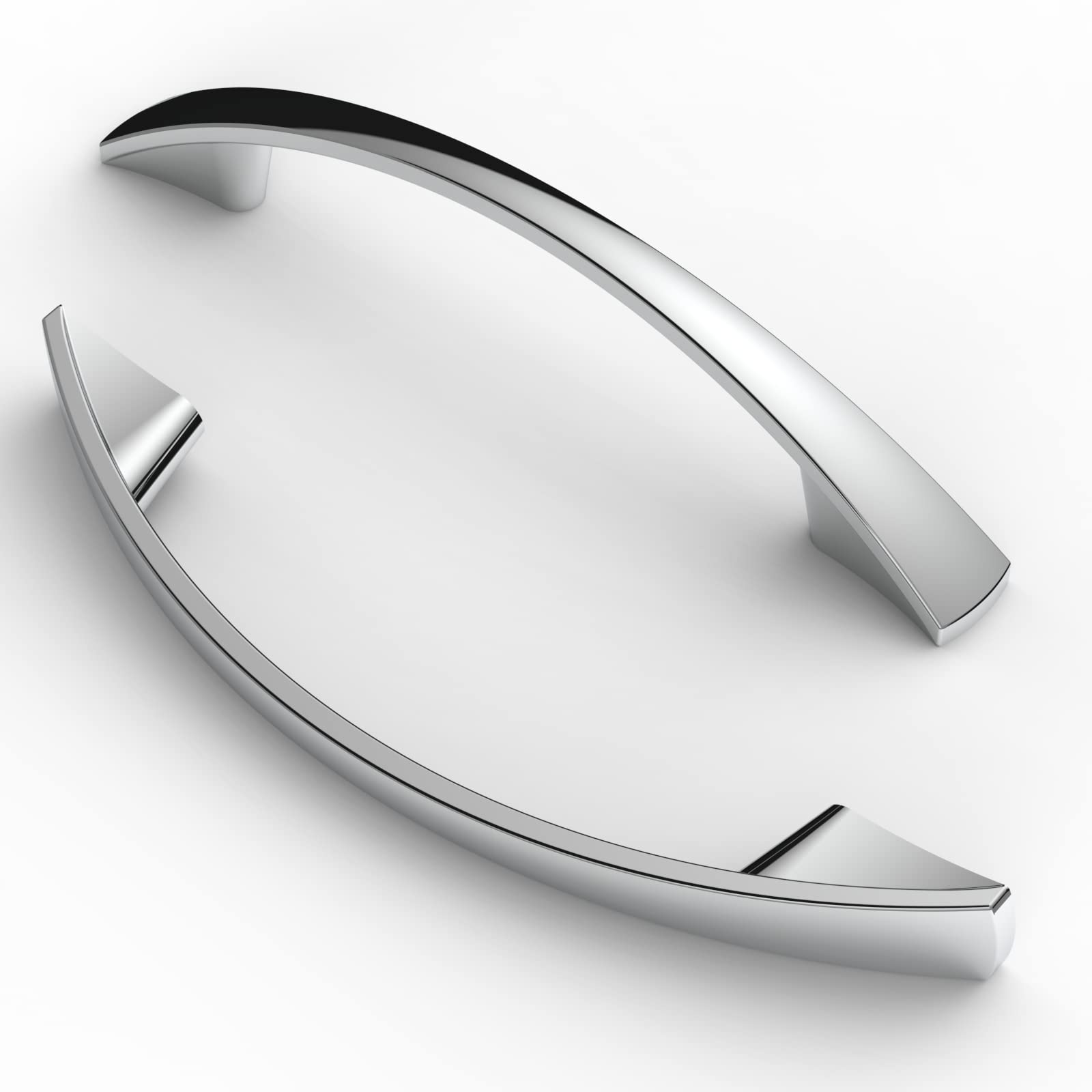 FURNIWARE Pack of 10 Cabinet Pulls, Zinc Alloy Drawer Pulls, Hardware Modern Kitchen Cabinet Door Handles, for Kitchen and Bathroom Cabinets Cupboard, Chrome-96mm(3.8 Inch) Hole Center