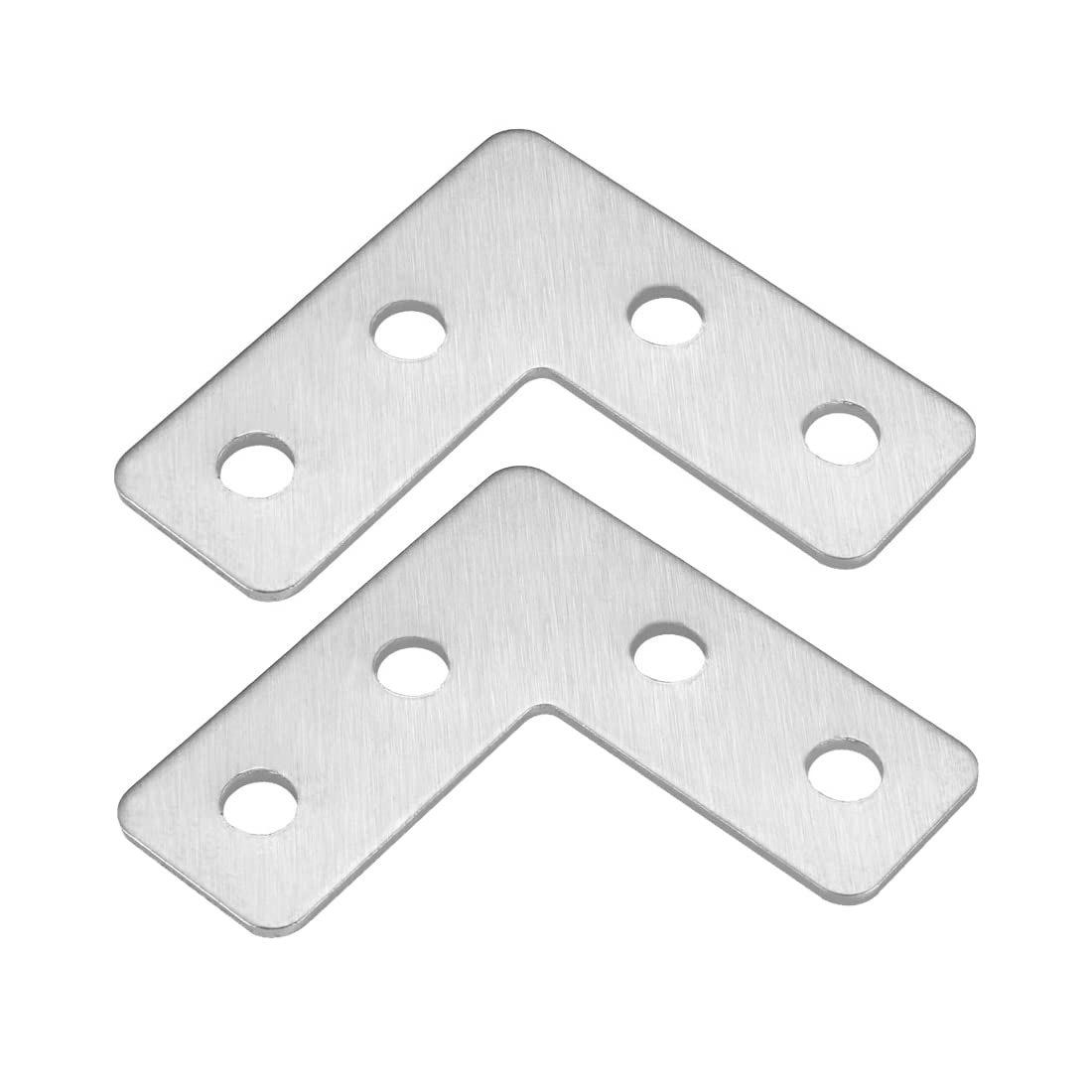 Sourcingmap Flat Plate L Shape, 40mmx40mm, Stainless Steel 304 Angle Corner Brace Repair Brackets, Pack of 10