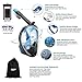 180° Snorkel Mask View for Adults and Youth. Full Face Free Breathing Design.[Free Bonuses] Cell Phone Universal Waterproof Case (Dry Bag) and Anti-Fog Wipes (Black/Blue, L/XL)