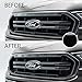 Bogar Tech Designs - Letter Inlay Overlay Decal Sticker Vinyl Letters for Front Hood Grille Compatible with Ford Ranger 2019, Gloss Black
