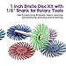 Swpeet 66Pcs 1 Inch 6 Mixed Grit 80/120/220/400/600/1000 Radial Bristle Disc Abrasive Brush Gap Polishing Pad Buffing Wheel Assortment Kit with 1/8