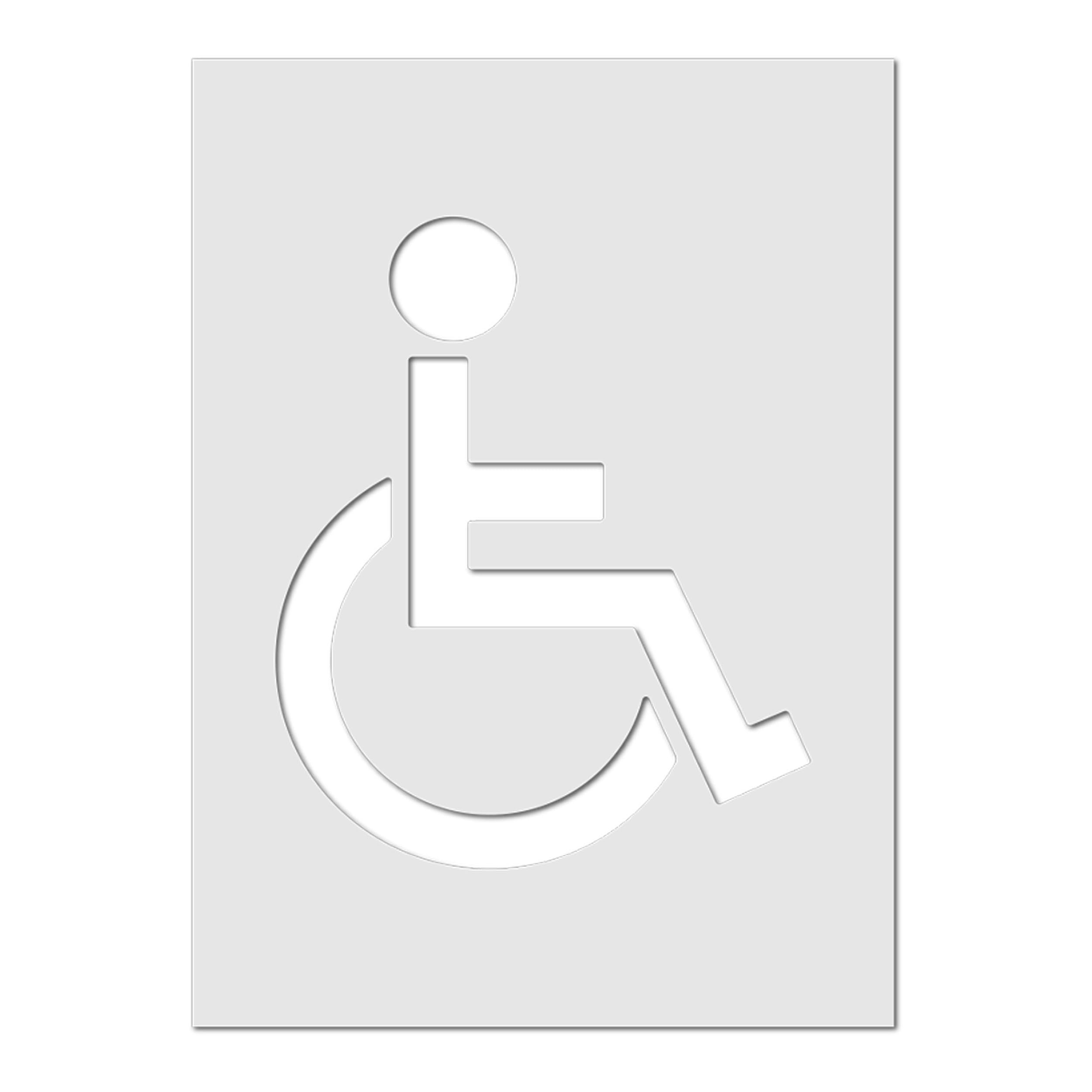 Disabled Sign Stencil - Large Reusable International Wheelchair Symbol Template (Large)