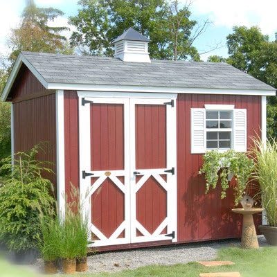 Amazon Com Wood Garden Shed Aluminum Trim Color Clay Floor No
