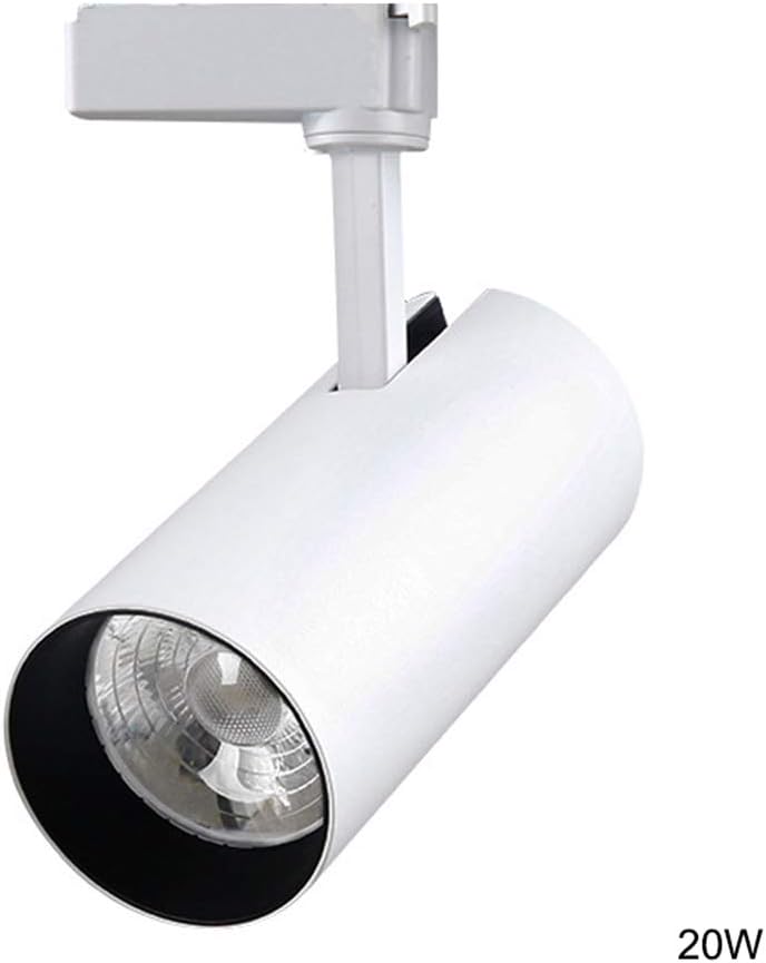 bdrsjdsb 12/20/30W COB LED Track Light 360 Degrees High Brightness Rail Ceiling Spotlight Shop Window Display Lamp 20w+White Shell