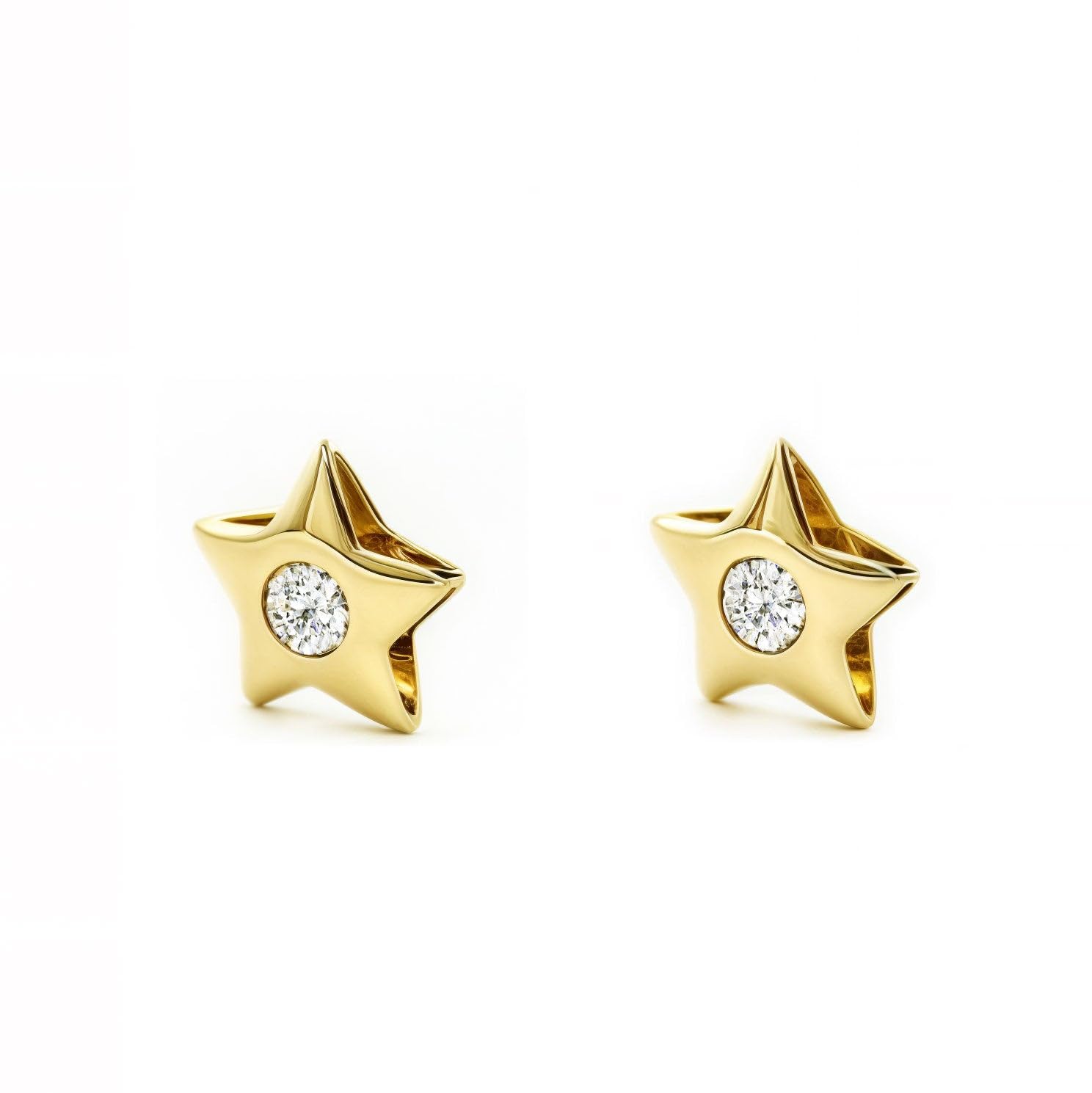 9ct Yellow Gold Children's Stars Earrings