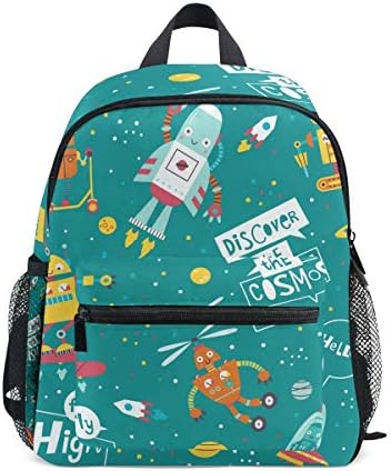 FOLPPLY kids School Bag Funny Cartoon Robots Rockets Preschool Backpacks Children Travel Daypack for Boys Girls
