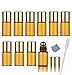 Simple-E 3ml Amber Glass Roll on Essential Oil Empty Perfume Bottle w/Stainless Steel Roller Ball Pack of 10pcs
