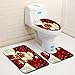 papasgix 3 Piece Merry Christmas Bath Mat Set, Bathroom Mats Set Non-Slip Bathroom Rugs/Contour Mat/Toilet Cover (Santa Claus #1)