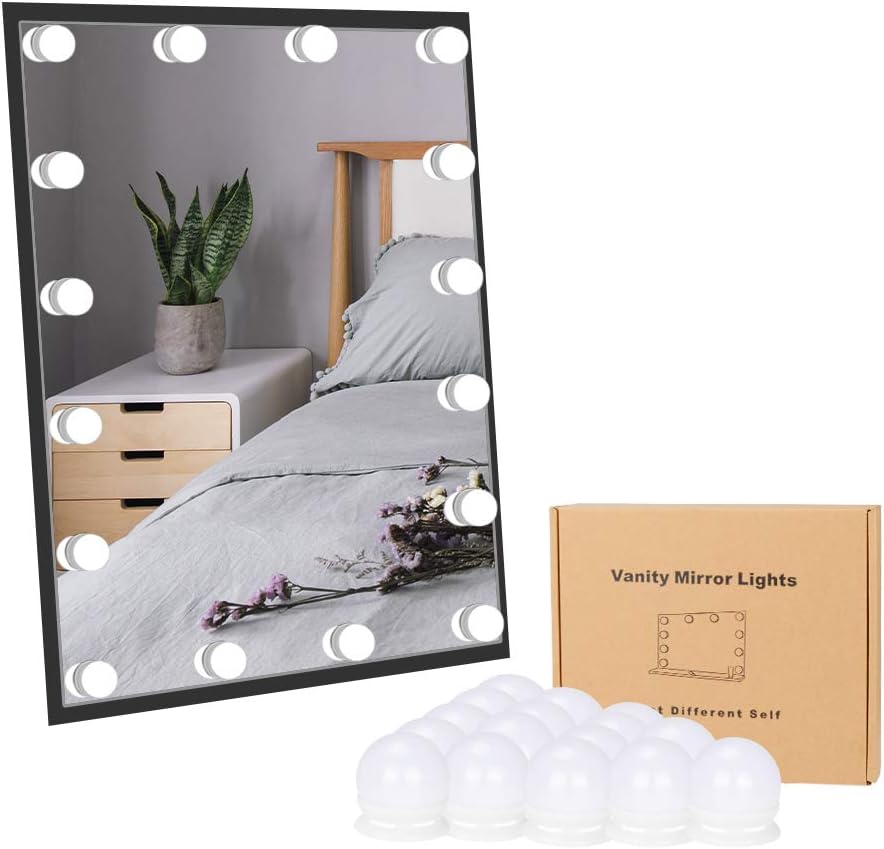 Lirex Makeup Mirror Lights, Hollywood Style Adjustable Vanity Lights with 16 Dimmable LED Bulbs, 10 Brightness Modes, 3 Light Colors and USB Power Supply, Mirror NOT Included