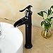 Senlesen Waterfall Spout Oil Rubbed Bronze Single Handle Bathroom Sink Vessel Faucet Basin Mixer Tap, ORB Lavatory Faucets Tall Body