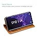 ProCase Galaxy S9 Plus Genuine Leather Case, Vintage Wallet Folding Flip Case with Kickstand, Card Holder, Magnetic Closure Protective Cover for Galaxy S9+ 2018 Release -Brown