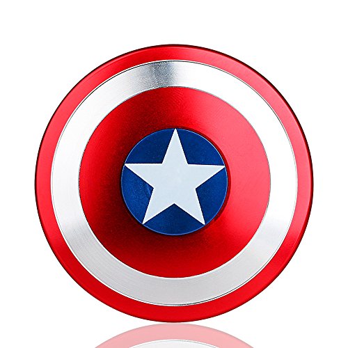FREELOVE American Shield Round Fidget Spinner Toy Stress Reducer Premium EDC with Silent Stainless Steel Bearing Helps Focus, Stress, Anxiety, ADHD, Boredom. Aluminum Alloy - Design A