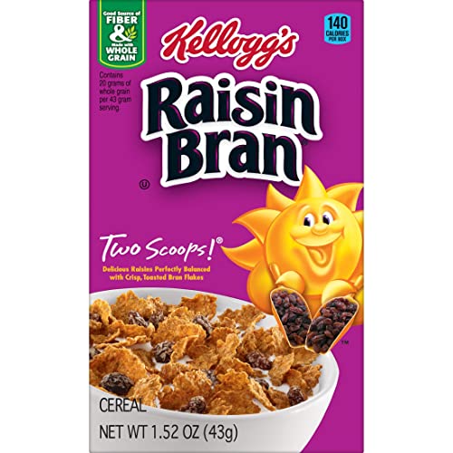 KELLOGG’S RAISIN BRAN, BREAKFAST CEREAL, ORIGINAL, 1.52OZ