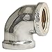 Merit Brass-C101-08 Chrome Plated Brass Pipe Fitting, 90 Degree Elbow, 1/2