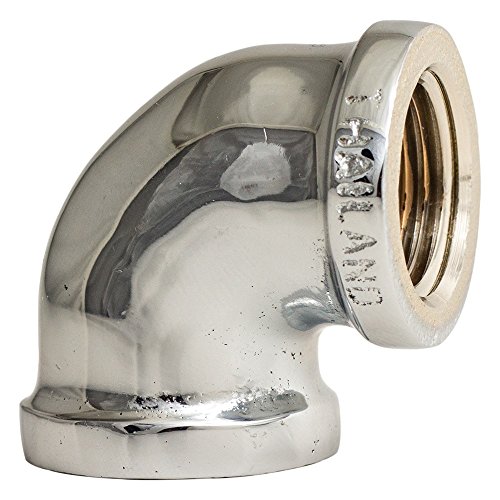 Chrome Plated Brass Pipe Fitting, 90 Degree Elbow, 1/2" NPT Female - Thumbnail 4