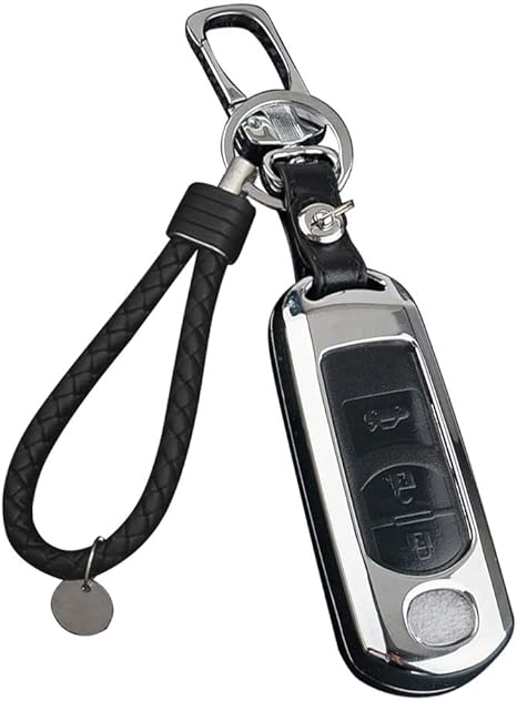 Amazon Idaii マツダ Mazda スマートキー対応 キーケース キーカバー キーホルダー 傷 汚れなど防止 シルバー キーケース キーホルダー 車 バイク