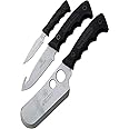 Smith & Wesson Bullseye SWCAMP 3 Piece Camping Set with 3Cr13 Stainless Steel Blades and Rubberized Steel Handles for Outdoor, Tactical, Survival and EDC