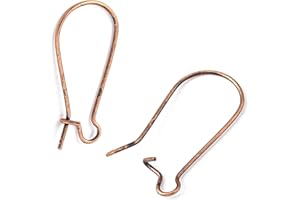 100 BdBeads Antique Copper Big 1 inch Kidney Earring Findings Vintage Plated Nickel Free Iron