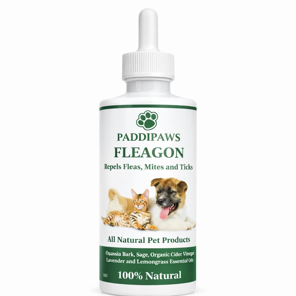 Natural Flea Treatment for Dogs & Cats – Spot On Flea Drops Alternative – Flea, Tick & Mite Control with Essential Oils - Flea Drops Treatment for Dogs - 100% Natural – 100ml