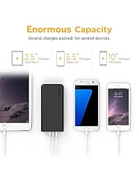 EasyAcc 26000 mAh Brillante Power Bank Batería externa portátil (4.8 A Smart de salida) Pack 4 puertos USB