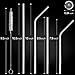 Stainless Steel Straws Set of 20 Reusable Drinking Straws Ultra Long 10.5 and 8.5 Inch Drinking Metal Straws For Tumblers Rumblers Cold Beverage (8 Straight|8 Bent|4 Brushes)