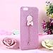 Iphone 6s plus case,I-Fashion 3D Cute Shiny Bling Glitter Hybrid Rubber Case with Sparkly Crystal Rhinestones bow knot chain for iphone 6/6s plus Pink